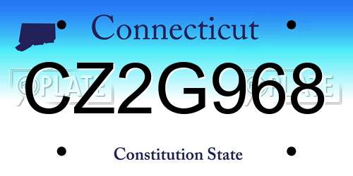 CZ2G968 Connecticut License Plate