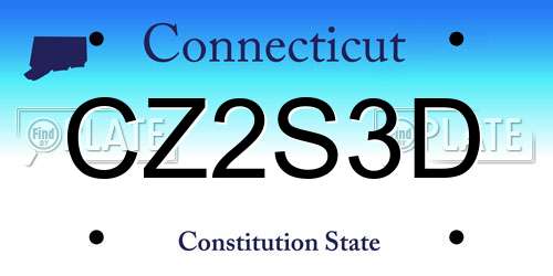 CZ2S3D Connecticut License Plate