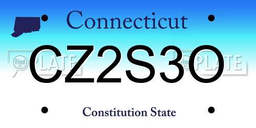 CZ2S3O Connecticut License Plate