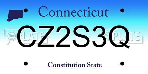 CZ2S3Q Connecticut License Plate