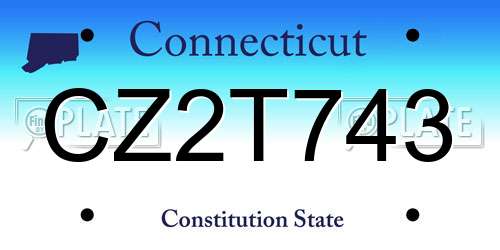 CZ2T743 Connecticut License Plate