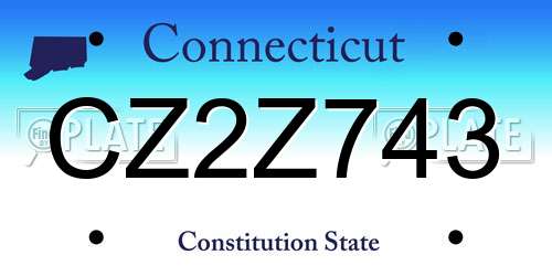 CZ2Z743 Connecticut License Plate