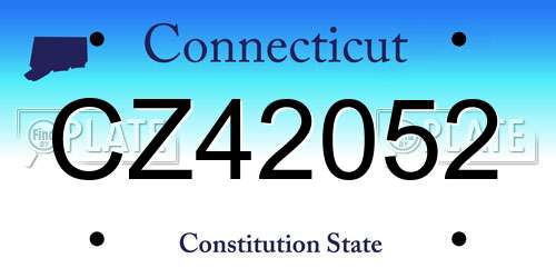 CZ42052 Connecticut License Plate