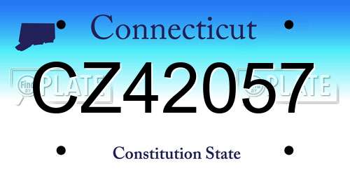 CZ42057 Connecticut License Plate