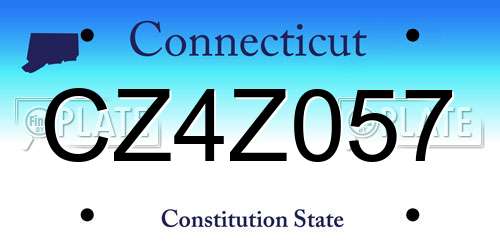 CZ4Z057 Connecticut License Plate