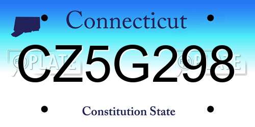 CZ5G298 Connecticut License Plate