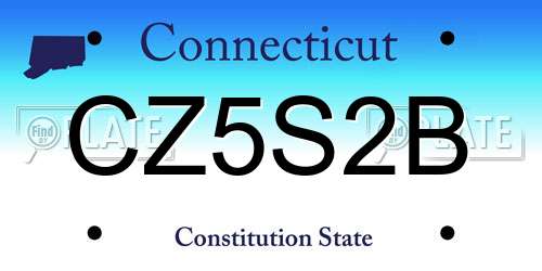 CZ5S2B Connecticut License Plate