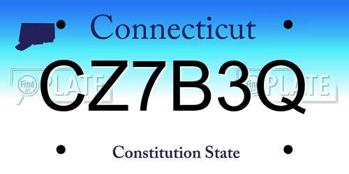 CZ7B3Q Connecticut License Plate