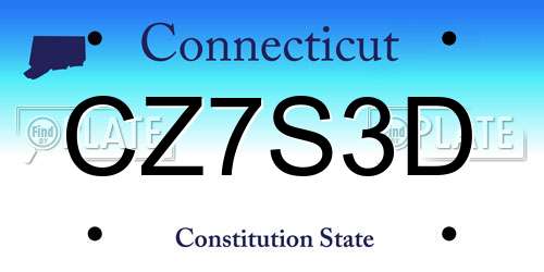 CZ7S3D Connecticut License Plate