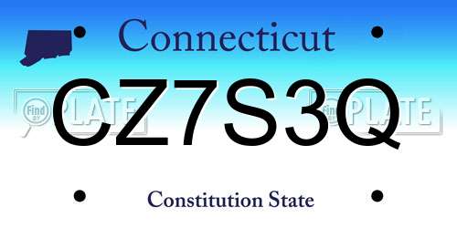CZ7S3Q Connecticut License Plate
