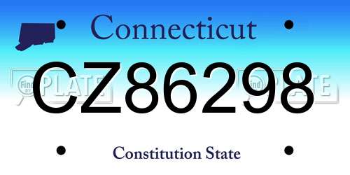 CZ86298 Connecticut License Plate