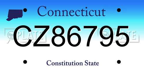 CZ86795 Connecticut License Plate