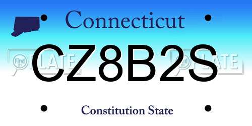 CZ8B2S Connecticut License Plate