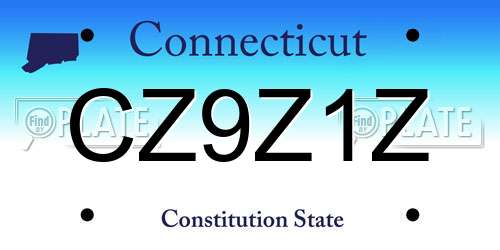 CZ9Z1Z Connecticut License Plate