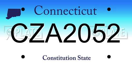 CZA2052 Connecticut License Plate