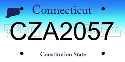 CZA2057 Connecticut License Plate