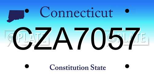 CZA7057 Connecticut License Plate