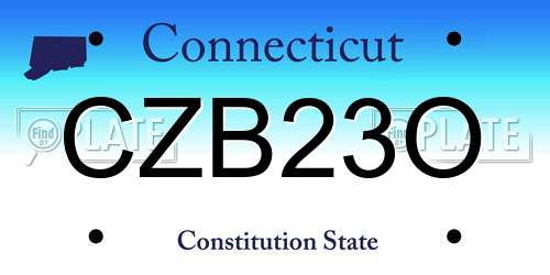 CZB23O Connecticut License Plate