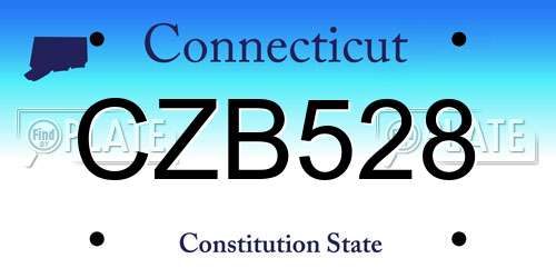 CZB528 Connecticut License Plate