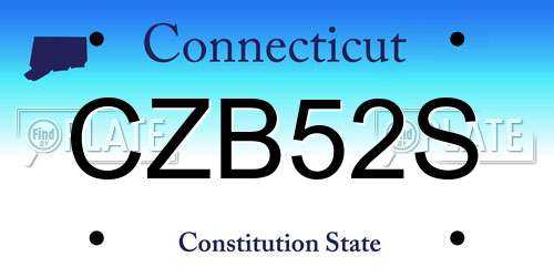 CZB52S Connecticut License Plate