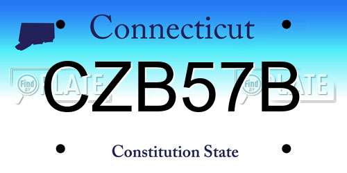 CZB57B Connecticut License Plate