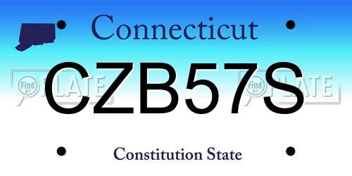 CZB57S Connecticut License Plate
