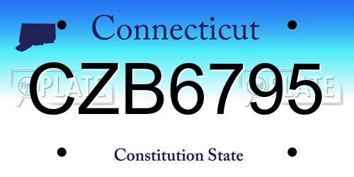 CZB6795 Connecticut License Plate