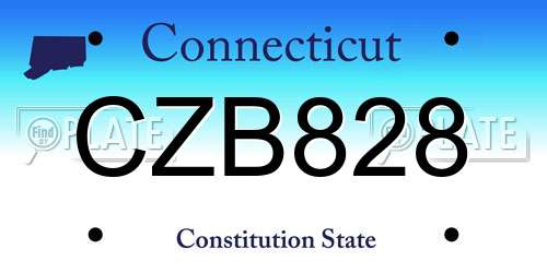 CZB828 Connecticut License Plate