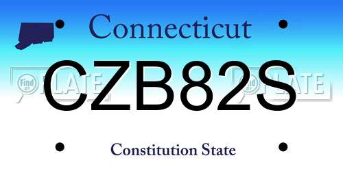 CZB82S Connecticut License Plate