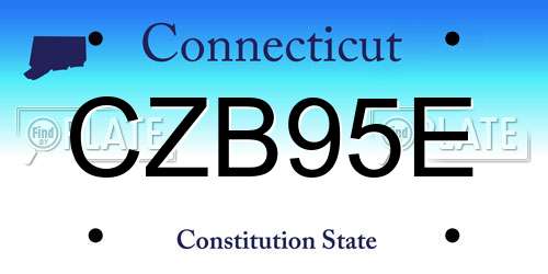 CZB95E Connecticut License Plate