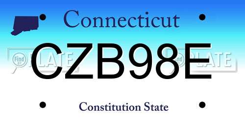 CZB98E Connecticut License Plate