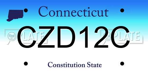 CZD12C Connecticut License Plate