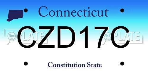 CZD17C Connecticut License Plate