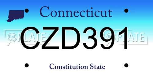 CZD391 Connecticut License Plate