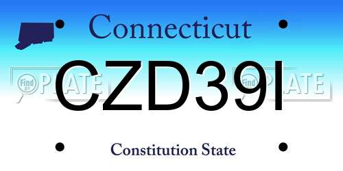 CZD39I Connecticut License Plate