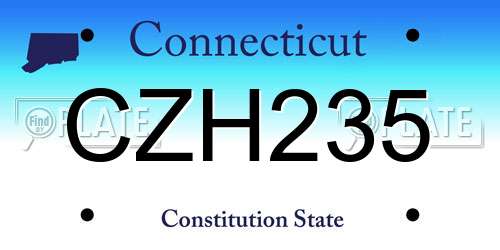 CZH235 Connecticut License Plate