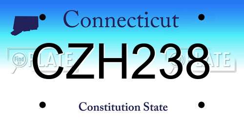 CZH238 Connecticut License Plate