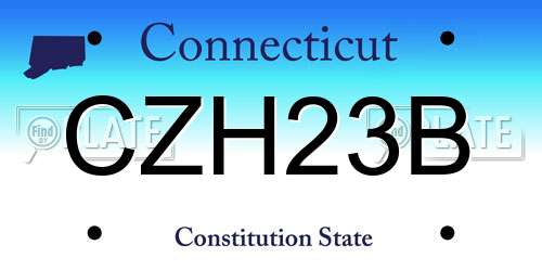 CZH23B Connecticut License Plate