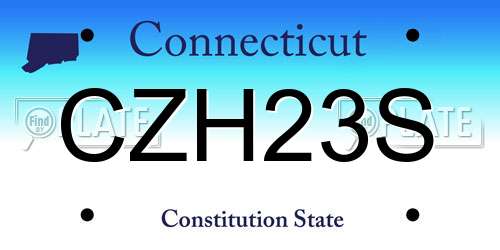 CZH23S Connecticut License Plate