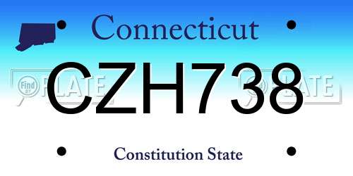CZH738 Connecticut License Plate
