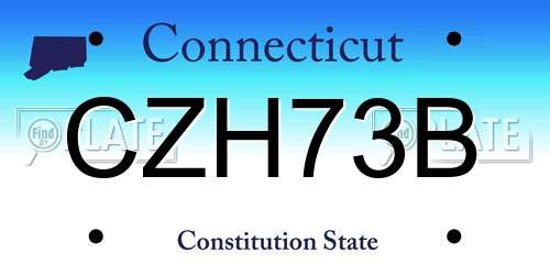 CZH73B Connecticut License Plate