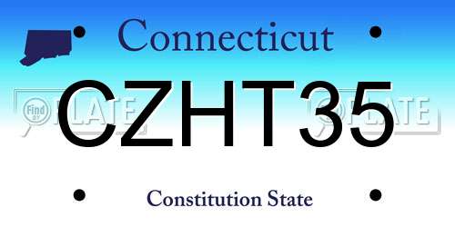 CZHT35 Connecticut License Plate