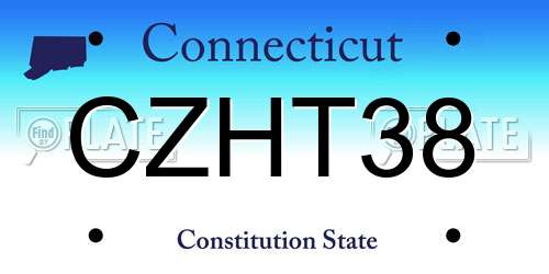 CZHT38 Connecticut License Plate