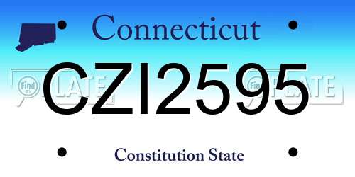 CZI2595 Connecticut License Plate