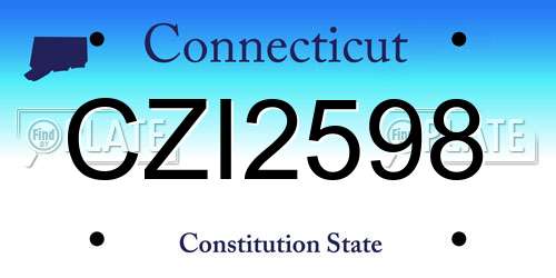 CZI2598 Connecticut License Plate