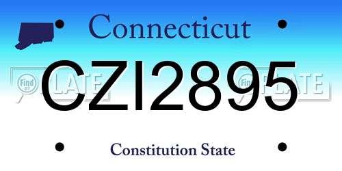 CZI2895 Connecticut License Plate