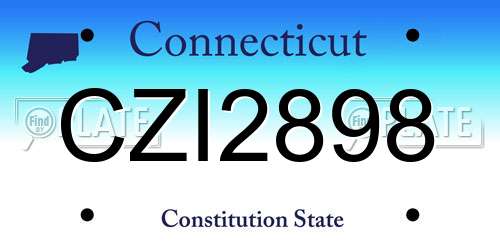 CZI2898 Connecticut License Plate