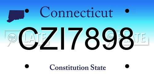 CZI7898 Connecticut License Plate