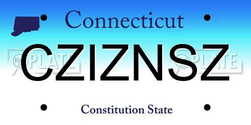CZIZNSZ Connecticut License Plate