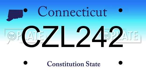 CZL242 Connecticut License Plate